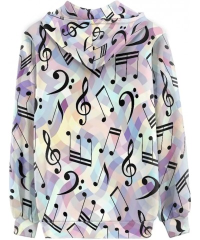 Zip up Trendy Hoodies for Women Novelty Graphic Long Sleeve Hooded with Pocket Sweatshirt Jacket Pullover XS-5XL Musical Note...