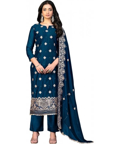 Indian Designer Embroidered Salwar Suit with Dupatta for Womens Regular & Occasional Wear Blue,29 $31.29 Suits