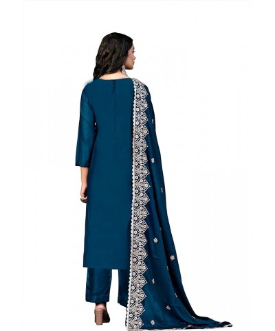 Indian Designer Embroidered Salwar Suit with Dupatta for Womens Regular & Occasional Wear Blue,29 $31.29 Suits