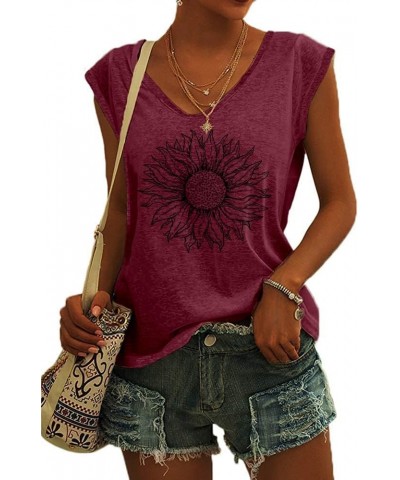 Womens Tank Tops Sleeveless Shirts Summer Cami Shirts Crewneck Yoga Running T Shirts Basic Tops 2 Red $10.02 Tanks