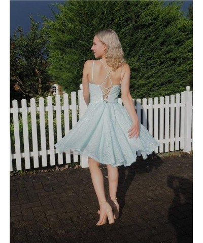 A-line Sequin Homecoming Dresses for Teens Sparkly 2023 Short Prom Dress Spaghetti Straps Tulle Party Dress Red $29.25 Dresses