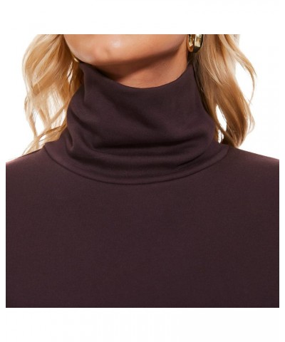 Women's Thermal Fleece Turtleneck Long Sleeve Tops Lightweight Pullover Sweater Cotton Casual Soft Comfort Maroon $16.41 Unde...