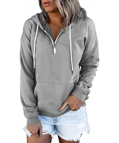 Hoodies for Women Button Up Casual Long Sleeve Hooded Sweatshirts 2023 Trendy Loose Fit Drawstring Pullover Tops with Pocket ...