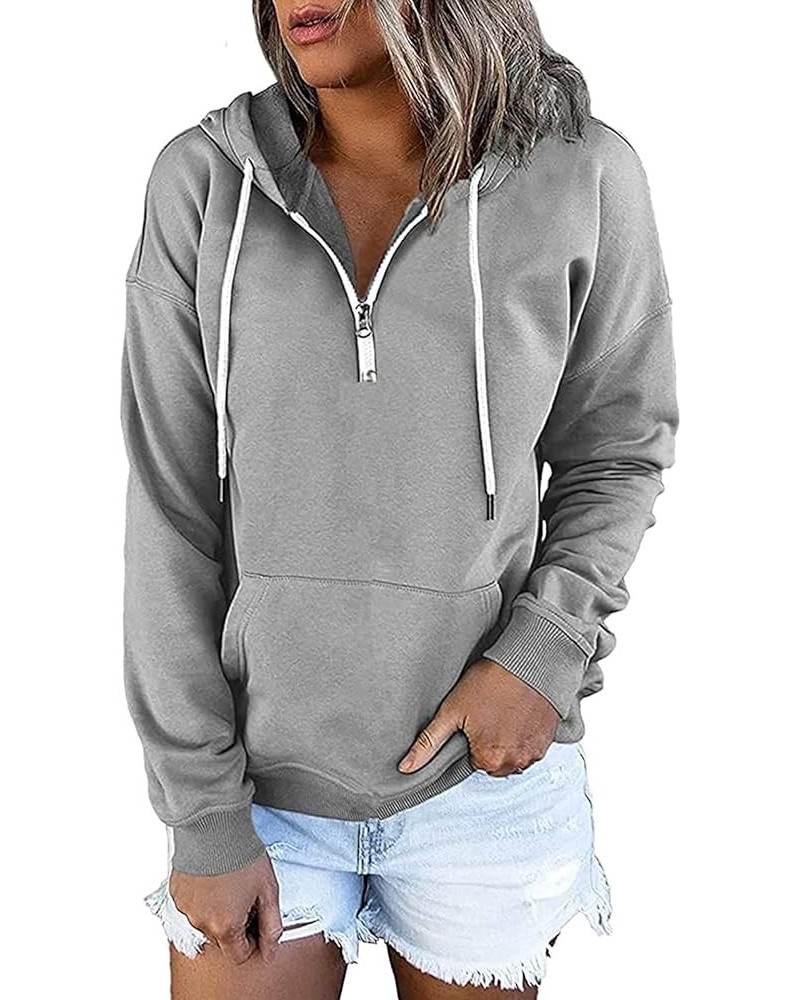 Hoodies for Women Button Up Casual Long Sleeve Hooded Sweatshirts 2023 Trendy Loose Fit Drawstring Pullover Tops with Pocket ...