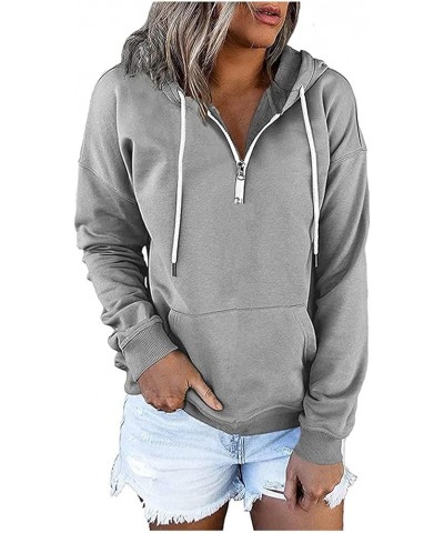 Hoodies for Women Button Up Casual Long Sleeve Hooded Sweatshirts 2023 Trendy Loose Fit Drawstring Pullover Tops with Pocket ...