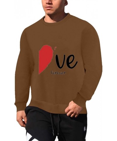 Unisex Womens Valentine's Day Sweatshirt Love Heart Print Long Sleeve Crewneck Funny Holiday T-Shirt Blouse Casual Top A-gold...