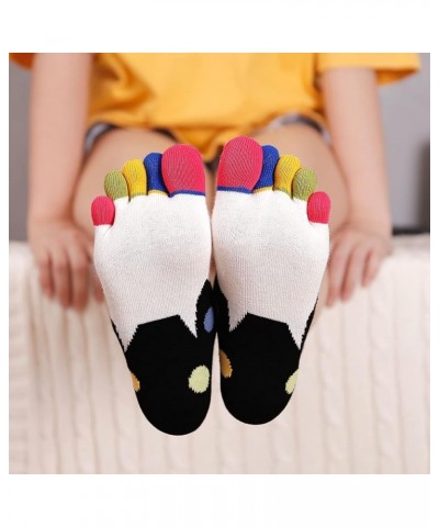 Womens Toe Socks Animal Socks Cotton Five Finger Socks Colorful Funny Casual Crew Socks for Ladies Cat-03-5 Pack $11.42 Activ...