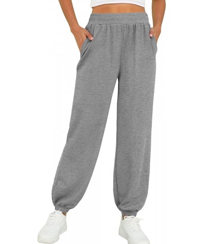 Womens Sweatpants Baggy High Waisted Fall Pants Cinch Bottom Joggers with Pockets Fashion 2023 02-light Grey $15.11 Activewear