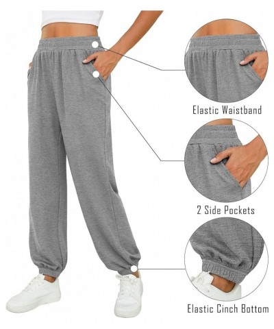 Womens Sweatpants Baggy High Waisted Fall Pants Cinch Bottom Joggers with Pockets Fashion 2023 02-light Grey $15.11 Activewear