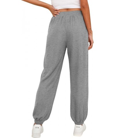 Womens Sweatpants Baggy High Waisted Fall Pants Cinch Bottom Joggers with Pockets Fashion 2023 02-light Grey $15.11 Activewear