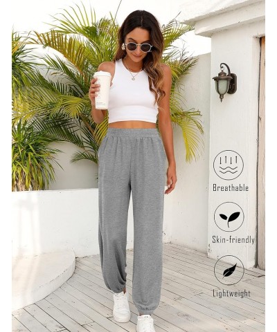 Womens Sweatpants Baggy High Waisted Fall Pants Cinch Bottom Joggers with Pockets Fashion 2023 02-light Grey $15.11 Activewear