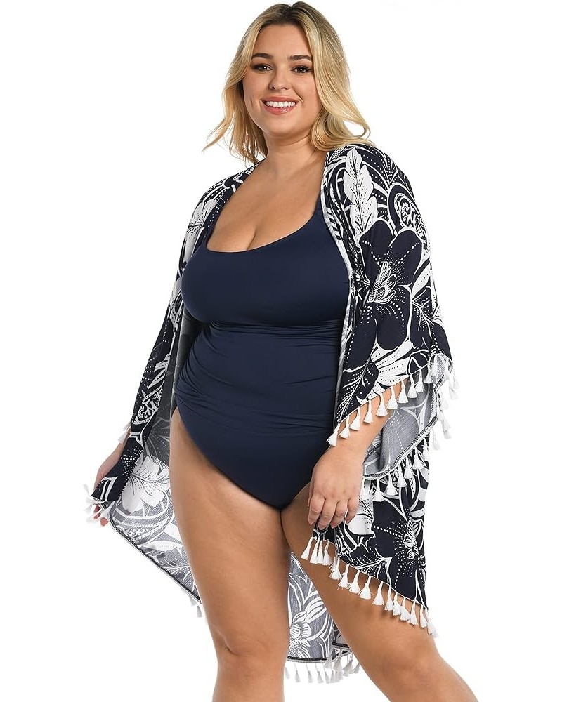 Women's Kimono Swimsuit Cover Up Indigo//at the Playa $38.47 Swimsuits