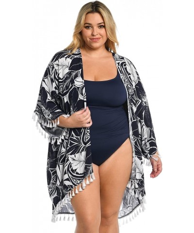 Women's Kimono Swimsuit Cover Up Indigo//at the Playa $38.47 Swimsuits