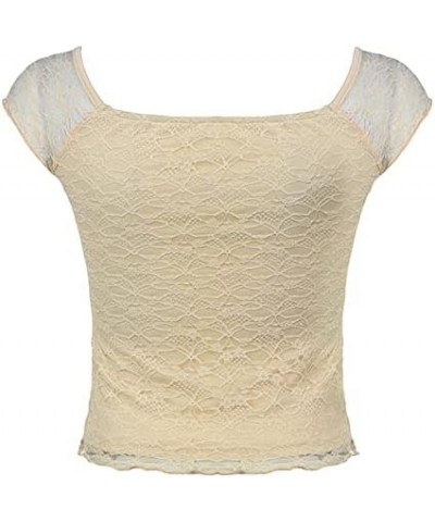 Women Lace Crop Top Y2K Vintage Camisole Tank Top Fairy Grunge V-Neck Basic Corset Tee Sleeveless Blouse Shirt B-apricot $8.6...