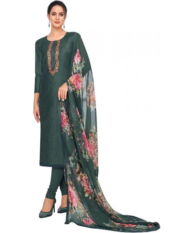 Salwar Kameez Suit for Women Plus Size Salwar Suit Set With Dupatta Indian Outfit for Party Wear Dark Grey & Pink $29.14 Suits