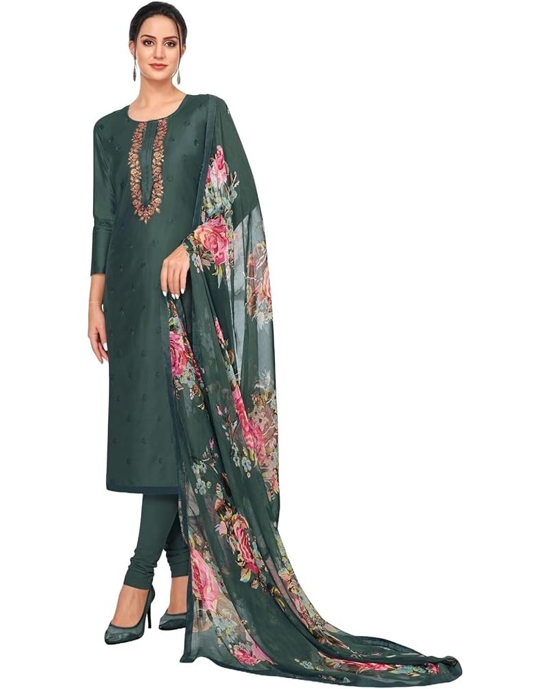 Salwar Kameez Suit for Women Plus Size Salwar Suit Set With Dupatta Indian Outfit for Party Wear Dark Grey & Pink $29.14 Suits