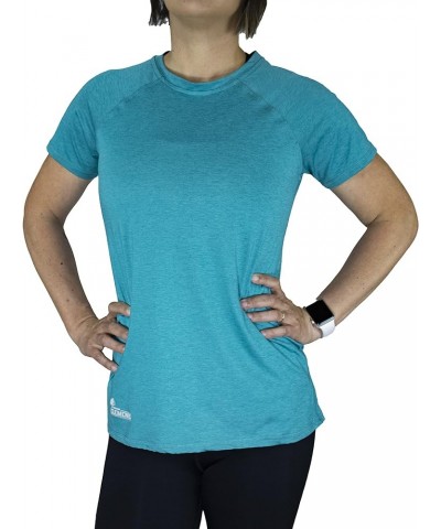 Mossy Oak Elements Women's Breeze Short Sleeve Coolcore Sun Shirt Caribbean Sea $11.01 Activewear