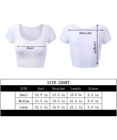 Women's Casual Short Sleeve Crop Top Basic Solid Slim Crop Tee Shirts Mustard Yellow/V-neck $10.82 T-Shirts