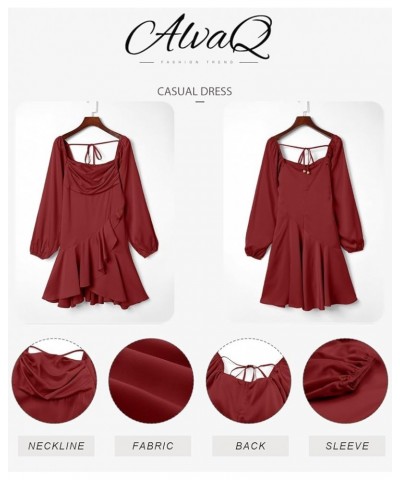 2024 Fashion Dress for Women Holiday Party Wedding Long Sleeve Boho Mini Flowy Ruffle Dresses A Red $24.35 Dresses