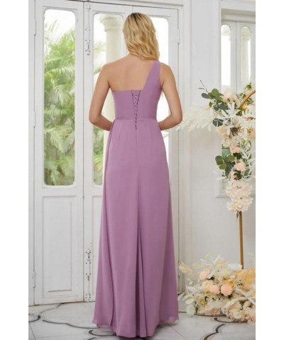 One Shoulder Bridesmaid Dresses for Women A Line Pleated Formal Dress with Slit YMS310 Gold $28.04 Dresses