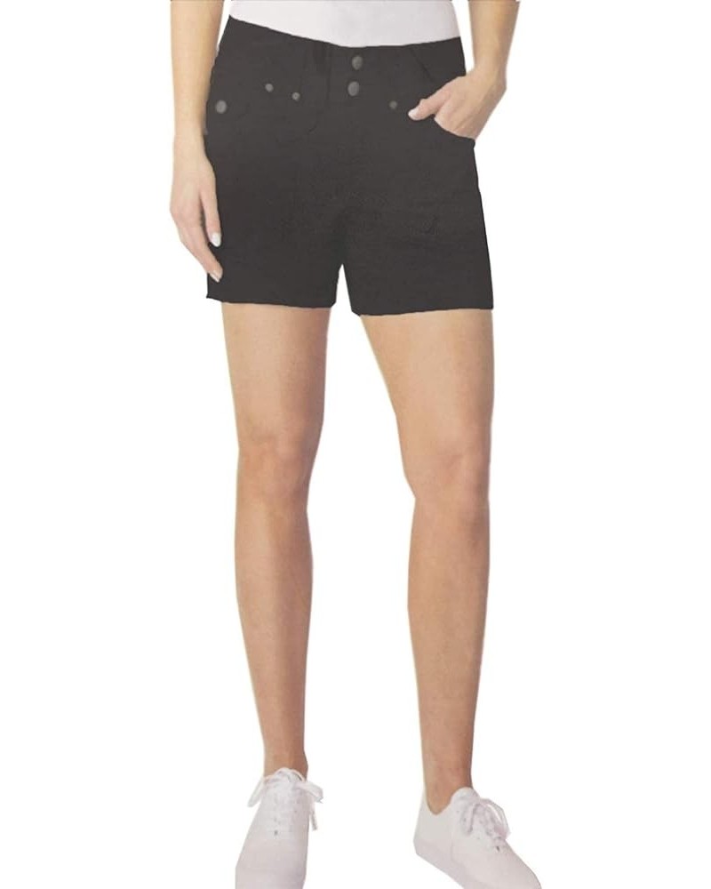 Women's Soft Stretch Flat Front Shorts Black $14.97 Shorts