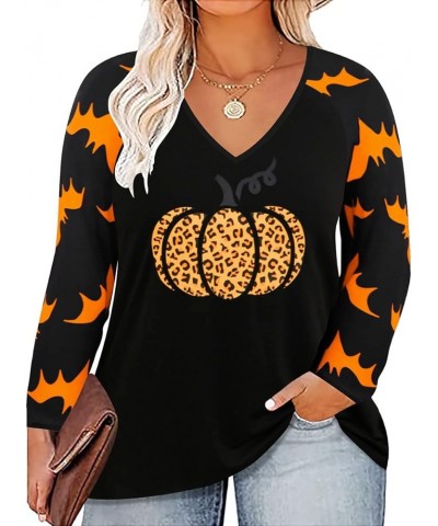 Plus Size Tops for Women Lace Long Sleeve Solid Blouse Puff Splice Shirts Fall Winter Floral Blouses (XL-5XL) 1-pumpkin Bat $...