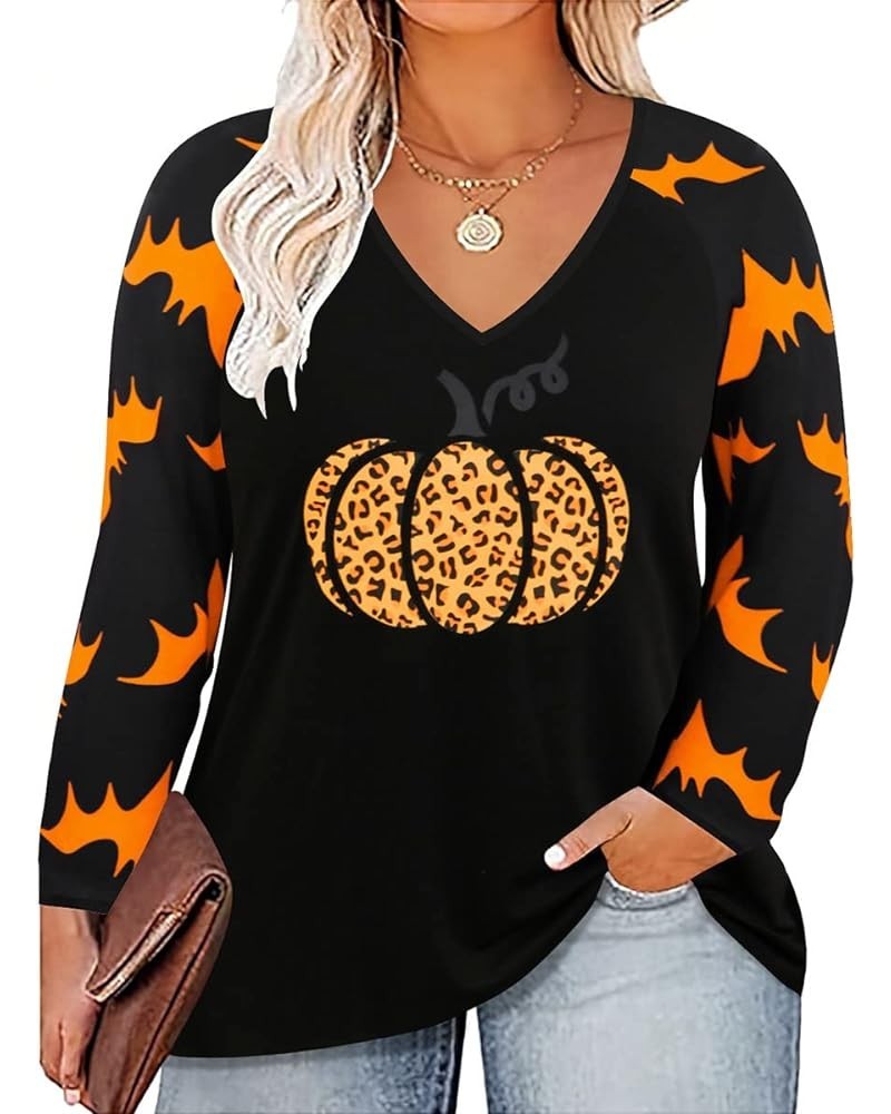 Plus Size Tops for Women Lace Long Sleeve Solid Blouse Puff Splice Shirts Fall Winter Floral Blouses (XL-5XL) 1-pumpkin Bat $...