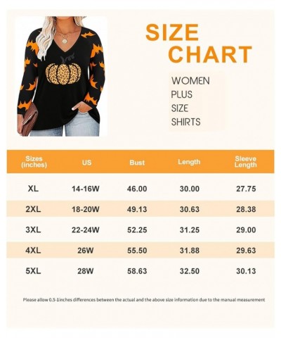 Plus Size Tops for Women Lace Long Sleeve Solid Blouse Puff Splice Shirts Fall Winter Floral Blouses (XL-5XL) 1-pumpkin Bat $...