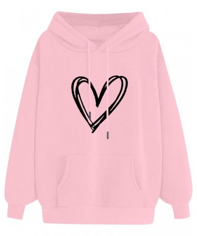 Funny Graphic Hoodies for Women 2023 Fall Fashion Teen Girl Oversized Sweatshirts Cute Preppy Aesthetic Hooded Tops 08_pink $...