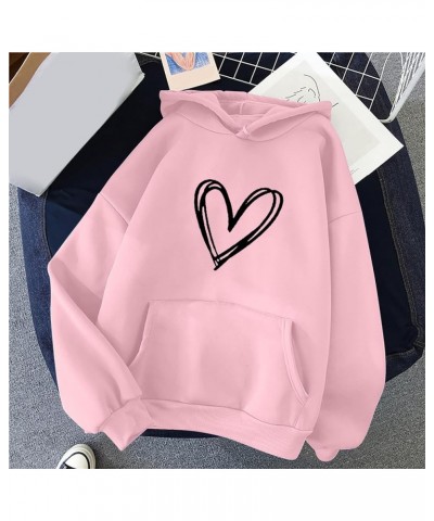 Funny Graphic Hoodies for Women 2023 Fall Fashion Teen Girl Oversized Sweatshirts Cute Preppy Aesthetic Hooded Tops 08_pink $...