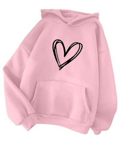 Funny Graphic Hoodies for Women 2023 Fall Fashion Teen Girl Oversized Sweatshirts Cute Preppy Aesthetic Hooded Tops 08_pink $...