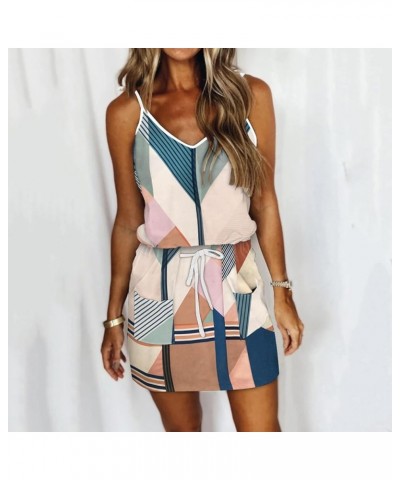 Summer Dresses for Women 2024 Women Summer Casual Striped Dress Sleeveless Spaghetti Strap Boho Dress with Pockets H2-green $...