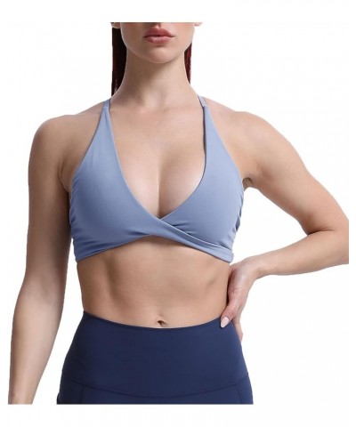 Women's Workout Sports Bras Fitness Backless Padded Sienna Low Impact Bra Yoga Crop Tank Top Lazuli $10.64 Lingerie