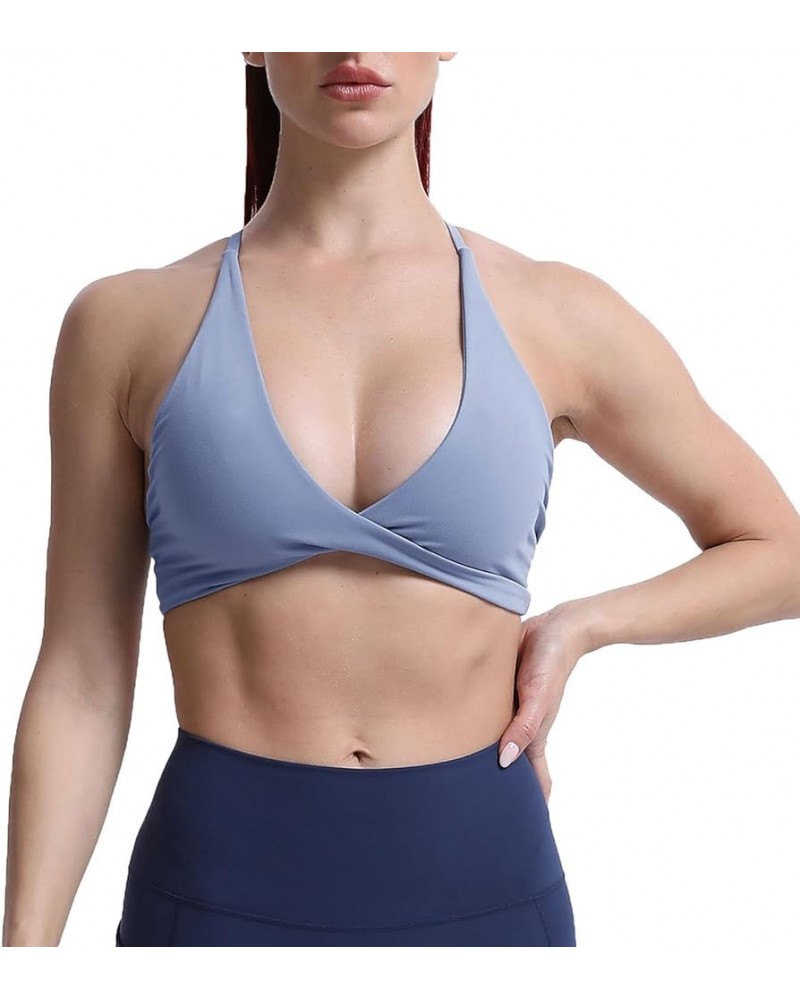 Women's Workout Sports Bras Fitness Backless Padded Sienna Low Impact Bra Yoga Crop Tank Top Lazuli $10.64 Lingerie