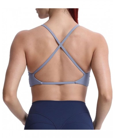 Women's Workout Sports Bras Fitness Backless Padded Sienna Low Impact Bra Yoga Crop Tank Top Lazuli $10.64 Lingerie