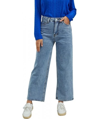 Trendy Baggy Straight Leg Jeans for Women Teen Girls Crossover Waist Relaxed Fit Wide Leg Denim Pants Loose Qq-blue $15.51 Ot...