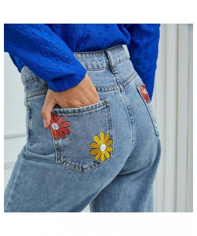 Trendy Baggy Straight Leg Jeans for Women Teen Girls Crossover Waist Relaxed Fit Wide Leg Denim Pants Loose Qq-blue $15.51 Ot...