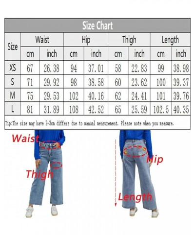 Trendy Baggy Straight Leg Jeans for Women Teen Girls Crossover Waist Relaxed Fit Wide Leg Denim Pants Loose Qq-blue $15.51 Ot...