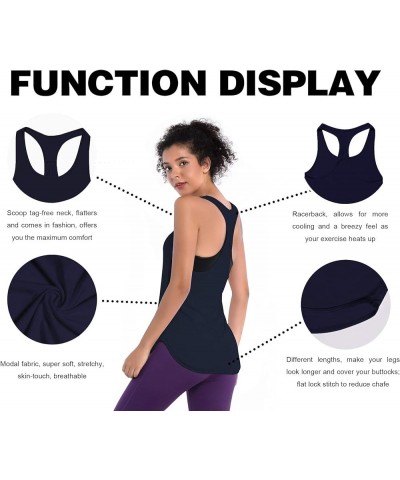 2 Style Soft Women's UPF 50+ Racerback Tank Tops Cami Athletic Yoga Workout Shirts Outdoor Sports Low Neck Low Crew Neck_dark...