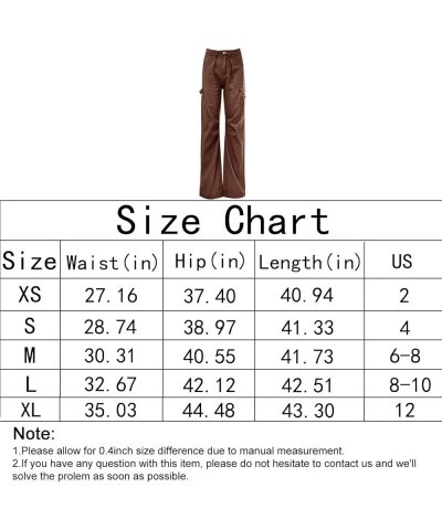 High Waist Cargo Pants Women 6 Pockets Baggy Cargo Pants for Women Straight Wide Leg Casual Parachute Pants Y2K Pants Brown $...