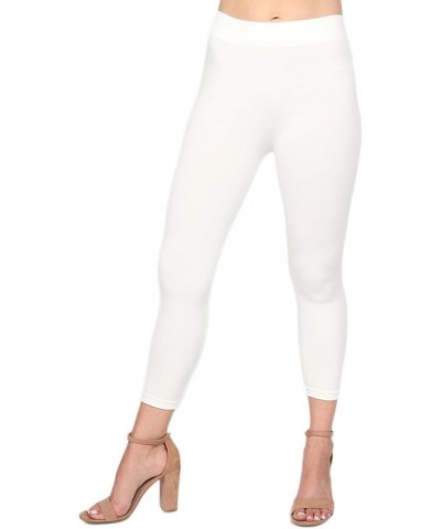 M.Rena Women's Extra Soft Capri & Full Length Seamless Solid Rayon Leggings. One Size Capri Ivory $21.83 Leggings