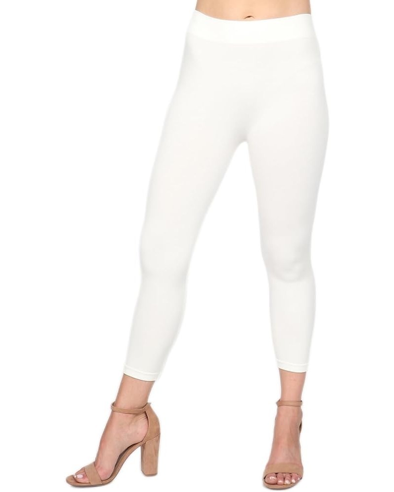 M.Rena Women's Extra Soft Capri & Full Length Seamless Solid Rayon Leggings. One Size Capri Ivory $21.83 Leggings