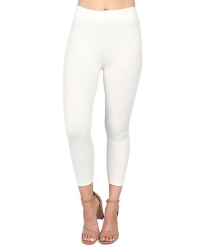 M.Rena Women's Extra Soft Capri & Full Length Seamless Solid Rayon Leggings. One Size Capri Ivory $21.83 Leggings