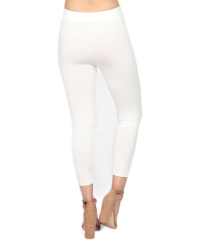 M.Rena Women's Extra Soft Capri & Full Length Seamless Solid Rayon Leggings. One Size Capri Ivory $21.83 Leggings