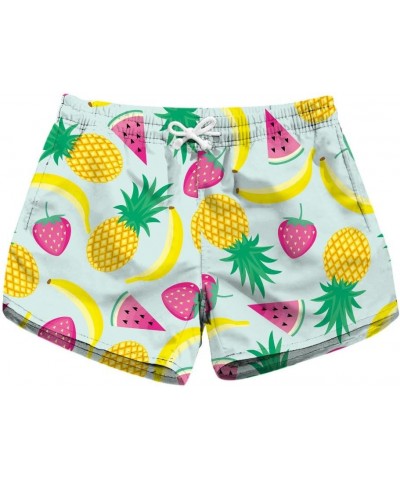 Women's Casual Fruits Print Pockets Quick Dry Beach Shorts Pineapple_2 $11.70 Shorts