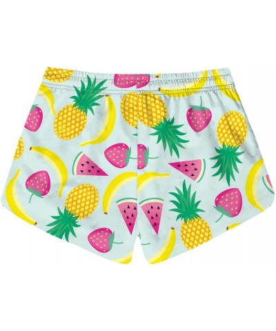 Women's Casual Fruits Print Pockets Quick Dry Beach Shorts Pineapple_2 $11.70 Shorts