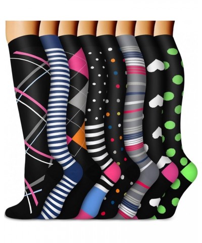 7/8 Pairs Medical Compression Socks for Women & Men, Support Knee High Socks for Running,Nurses,Travel 045 Green/Black $14.27...