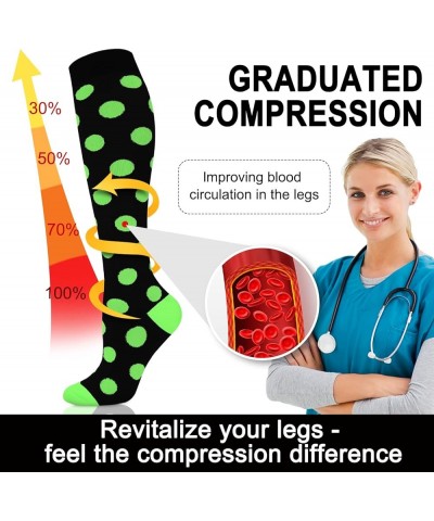 7/8 Pairs Medical Compression Socks for Women & Men, Support Knee High Socks for Running,Nurses,Travel 045 Green/Black $14.27...