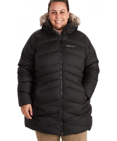 Women's Montreal Mid-Thigh Length Down Puffer Coat Jet Black - Plus $50.64 Jackets