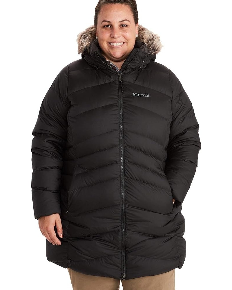 Women's Montreal Mid-Thigh Length Down Puffer Coat Jet Black - Plus $50.64 Jackets